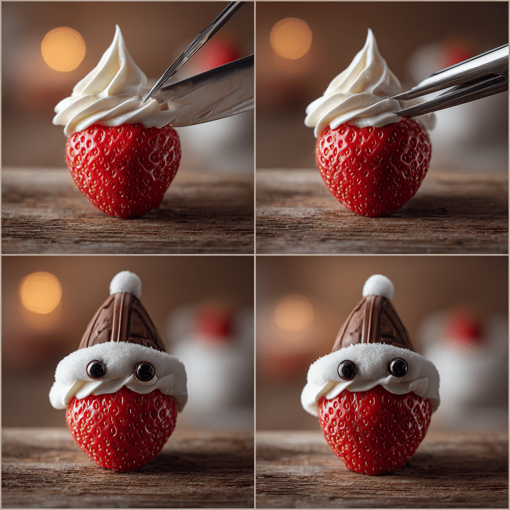 How to make strawberry Santas step by step