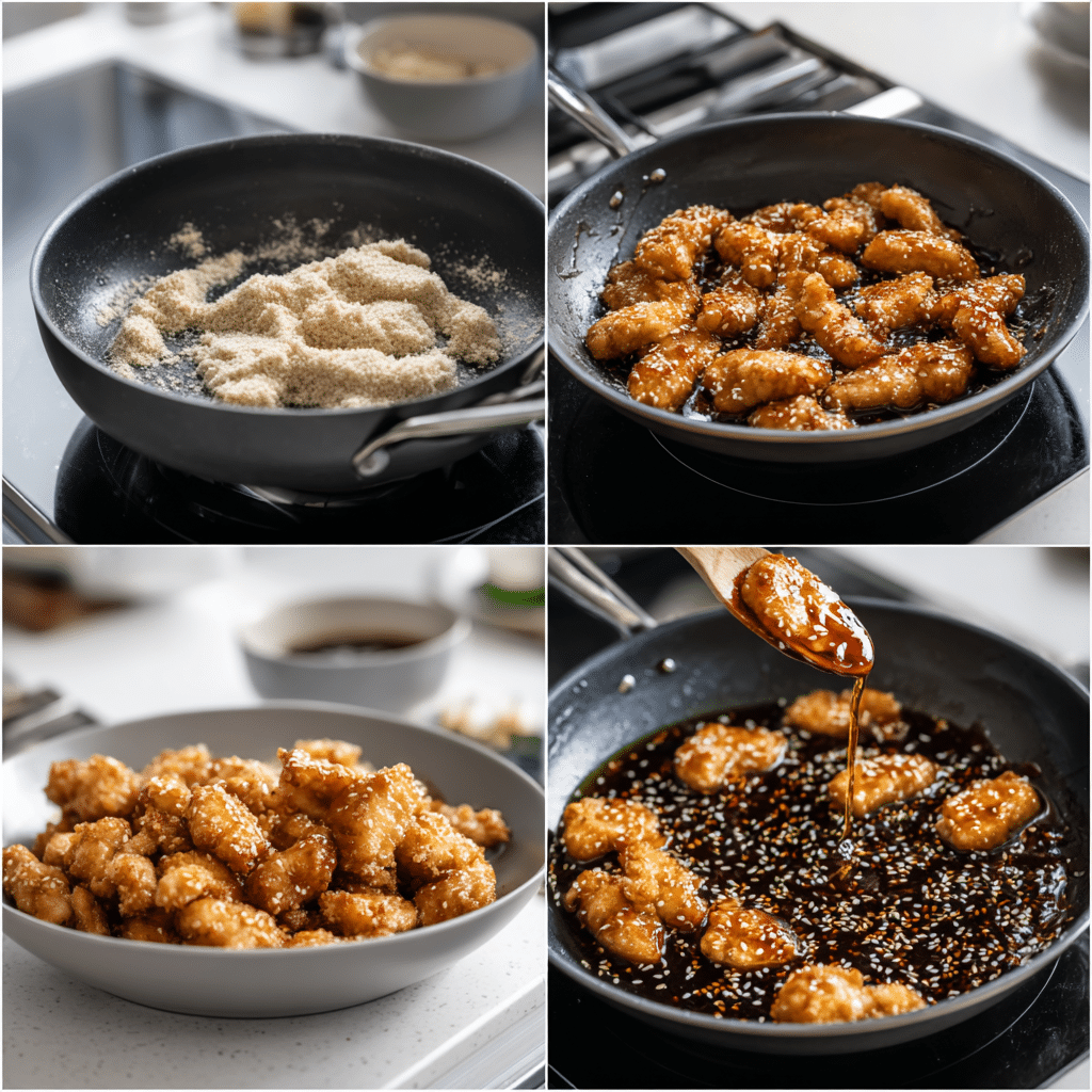 Step-by-step Easy Sesame Chicken recipe cooking process