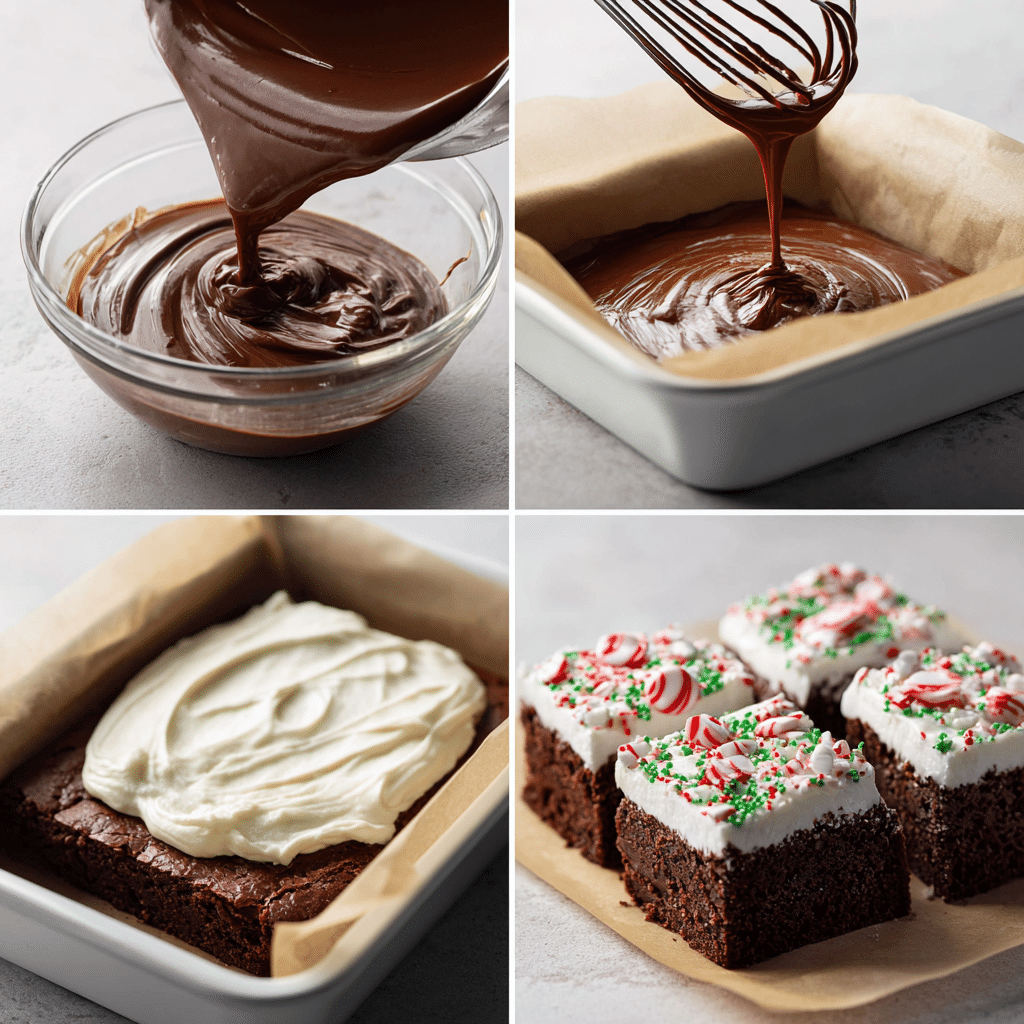 Frosted Christmas Brownies That Spark Holiday Magic 4 Step-by-step Frosted Christmas Brownies baking process