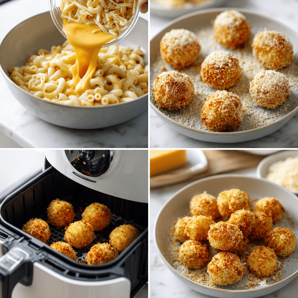 Step by step Cheesecake Factory Air Fryer Fried Macaroni and Cheese Balls recipe