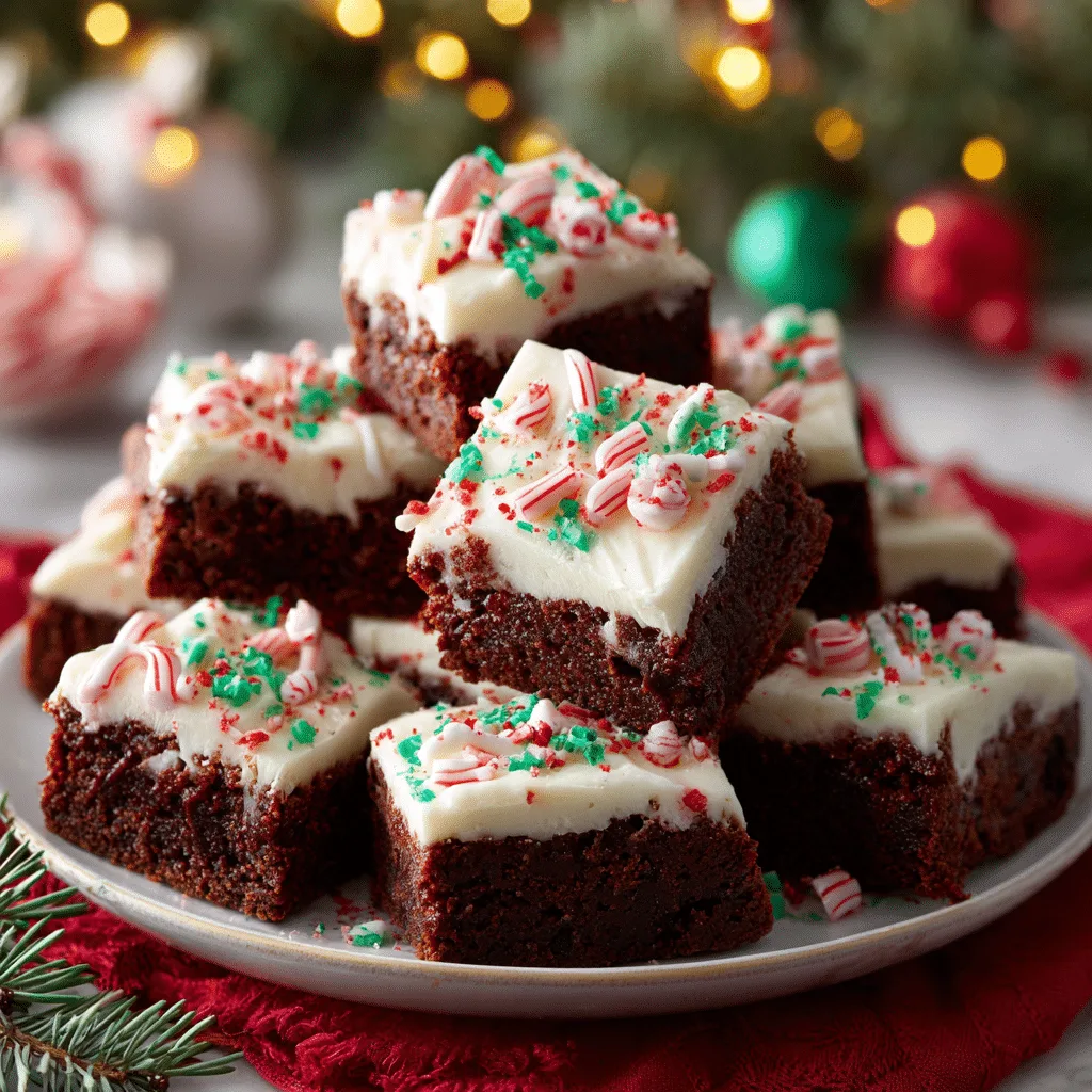 Frosted Christmas Brownies That Spark Holiday Magic 2 Frosted Christmas Brownies with festive holiday decorations