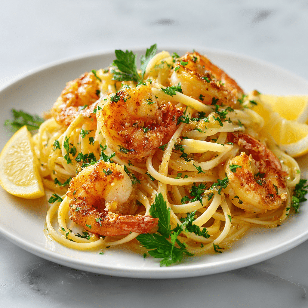 One-Pot Garlic Butter Shrimp Pasta