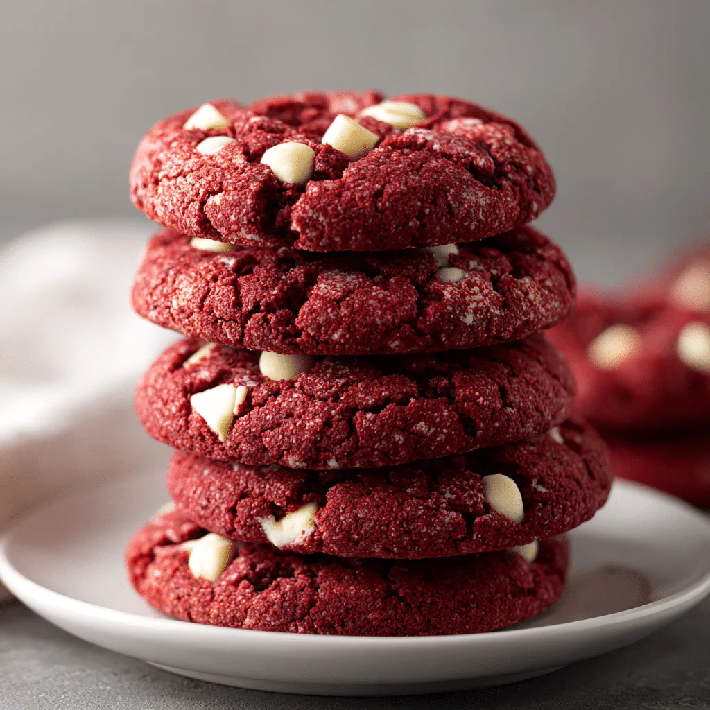 Crumbl Copycat Red Velvet Cookies: An Irresistible Homemade Delight 2 Crumbl Copycat Red Velvet Cookies en gros plan dans une cuisine moderne