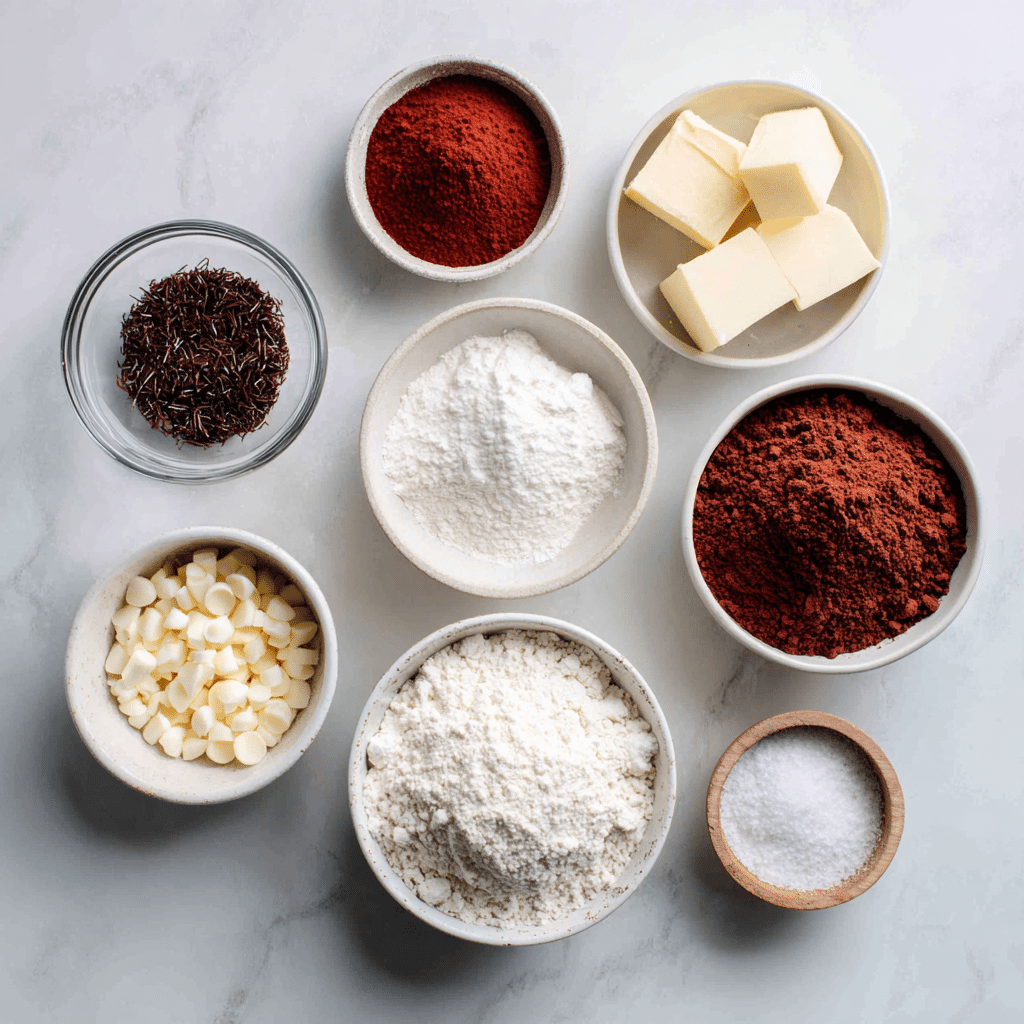 Crumbl Copycat Red Velvet Cookies: An Irresistible Homemade Delight 3 Ingrédients Red Velvet Cookies sur plan de travail moderne