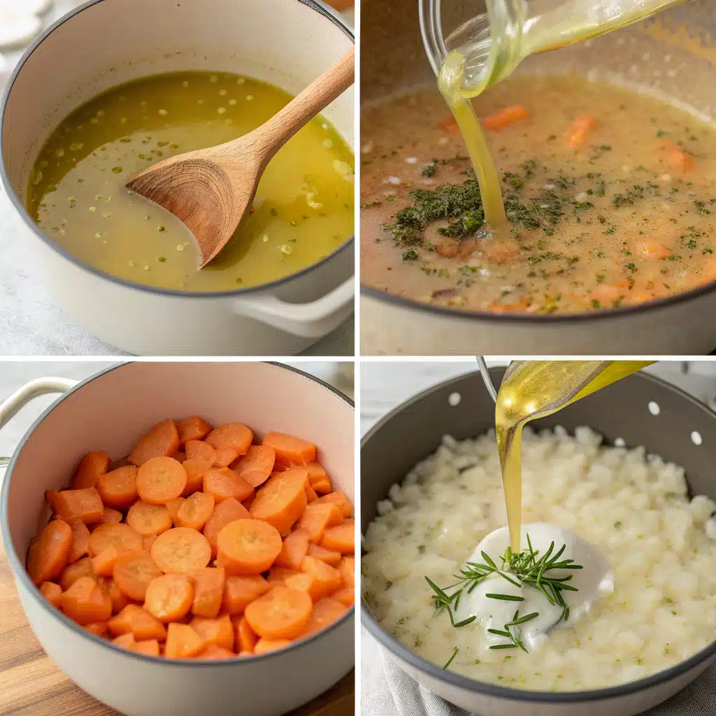 Step-by-step vegan carrot potato soup