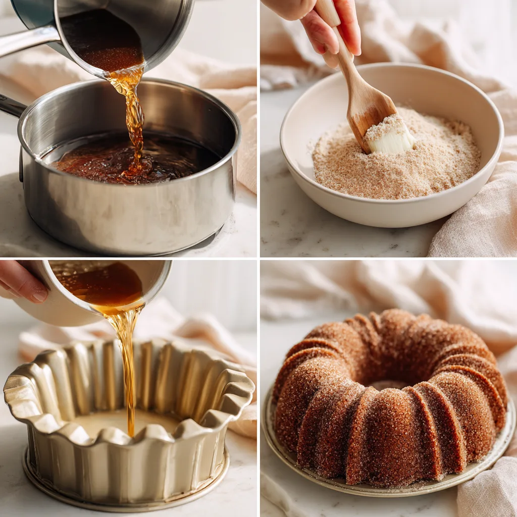 Step-by-step Apple Cider Donut Cake recipe process collage