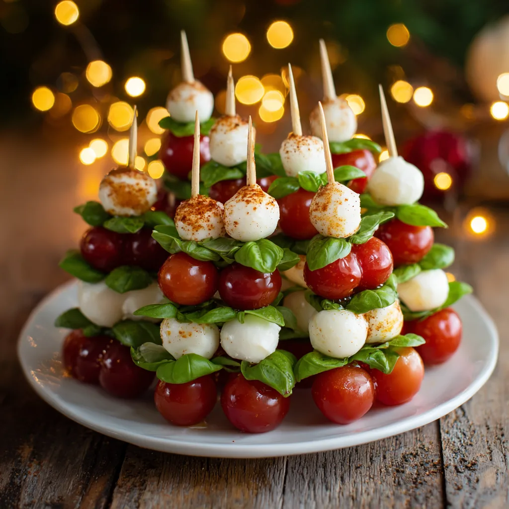 Caprese Santa Hat Skewers