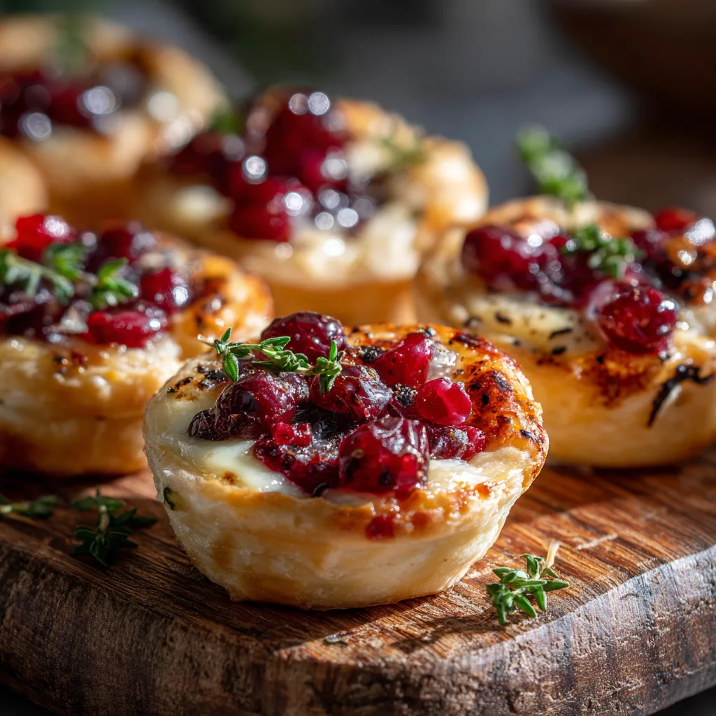 Cranberry Brie Tartlets with Thyme – Irresistible Christmas Appetizers to Wow Your Guests! 4 Cranberry Brie Tartlets with Thyme