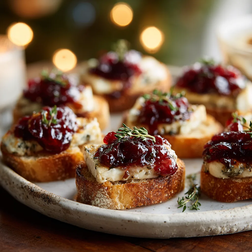 Festive Brie and Cranberry Crostini: The Ultimate Christmas Appetizers That Impress! 4 Festive Brie and Cranberry Crostini
