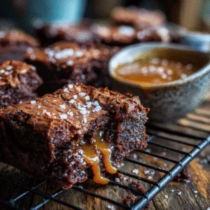 Molten Salted Caramel Brownies