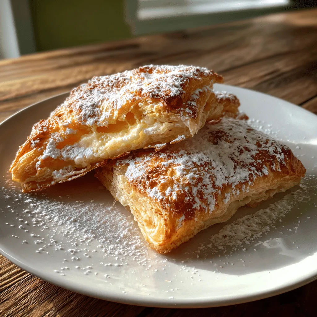 Homemade Cheese Danish Delight on a plate, golden and dusted with sugar