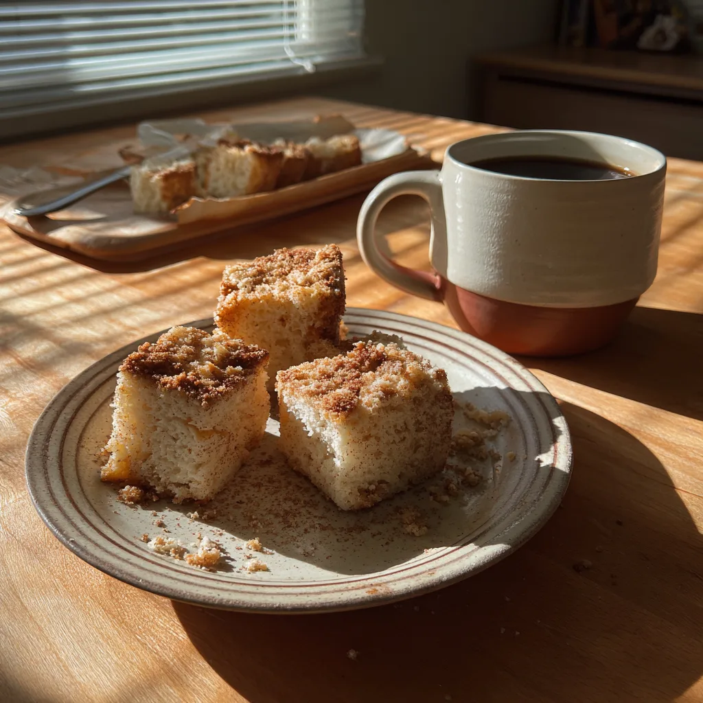 Coffee Cake Delight: A Heartwarming Recipe for Cozy Mornings 5 Coffee Cake Served with Coffee Mug