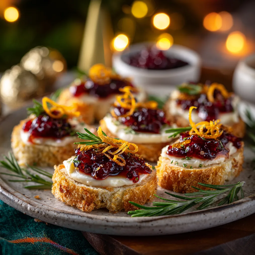 Festive Brie & Cranberry Crostini (5-Minute Appetizer)