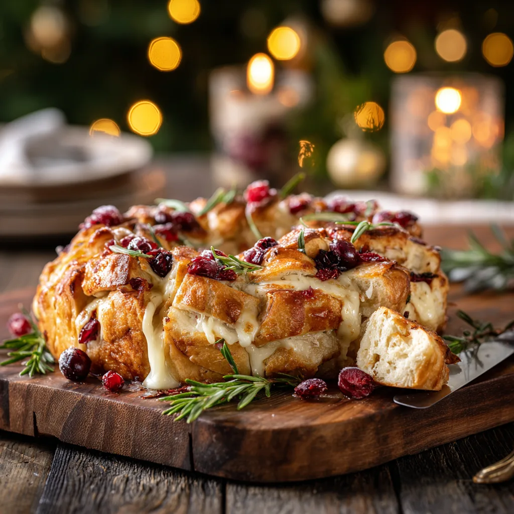 Cranberry Brie Pull-Apart Bread Wreath
