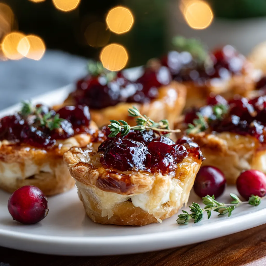 Cranberry Brie Tartlets with Thyme – Irresistible Christmas Appetizers to Wow Your Guests! 3 Cranberry Brie Tartlets with Thyme