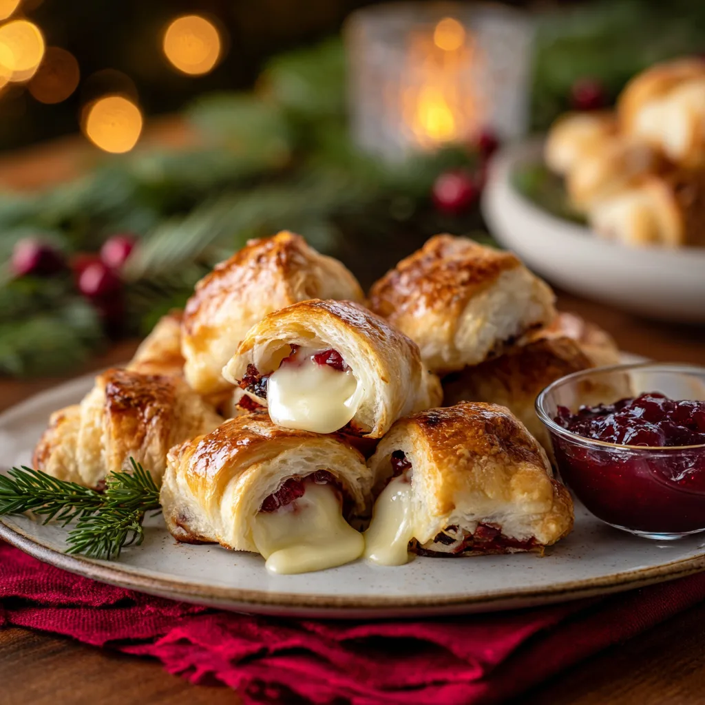 Mini Brie and Cranberry Crescent Rolls: Festive, Irresistible Christmas Appetizers for Holiday Parties 4 Mini Brie and Cranberry Crescent Rolls