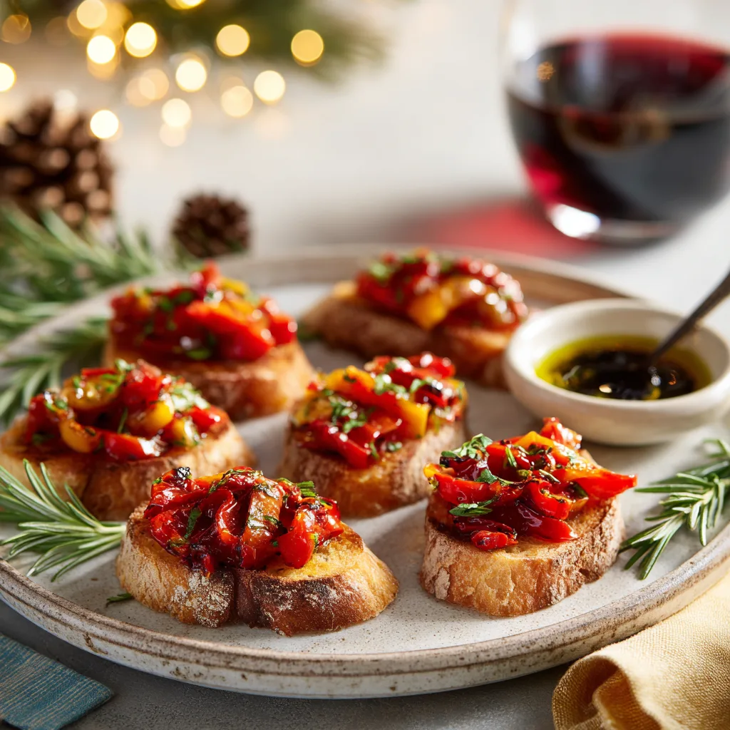 Italian Roasted Pepper Crostini