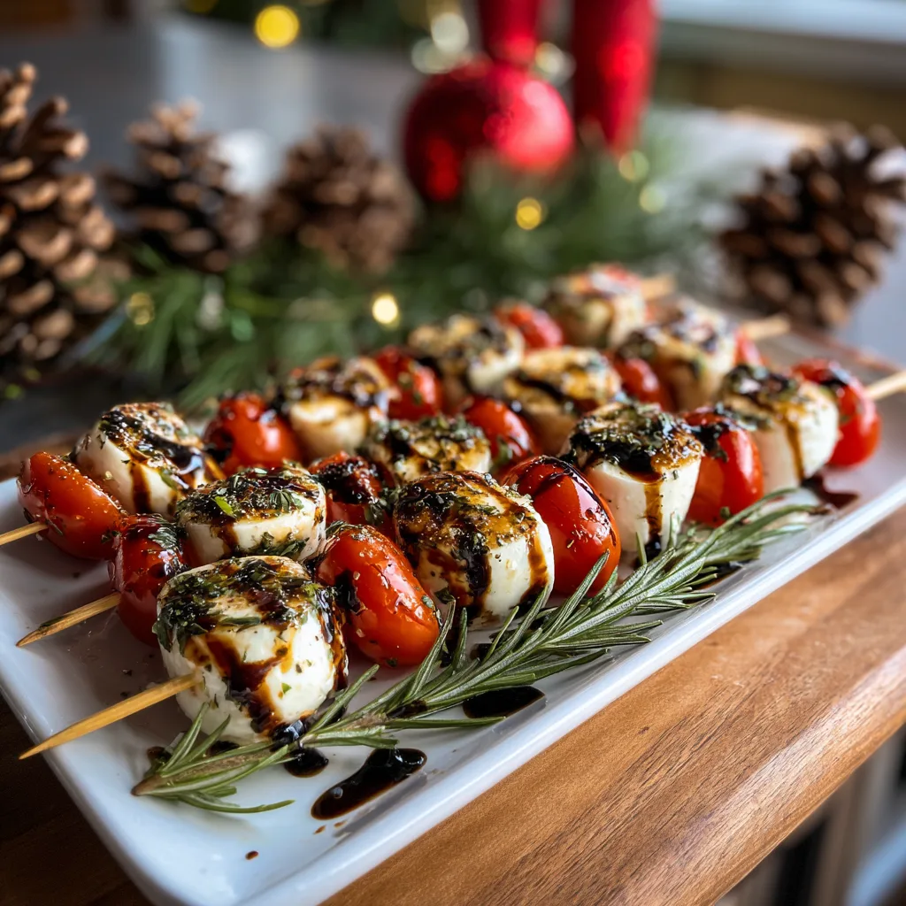 Caprese Santa Hat Skewers
