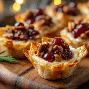 Cranberry, Brie & Pecan Phyllo Cups