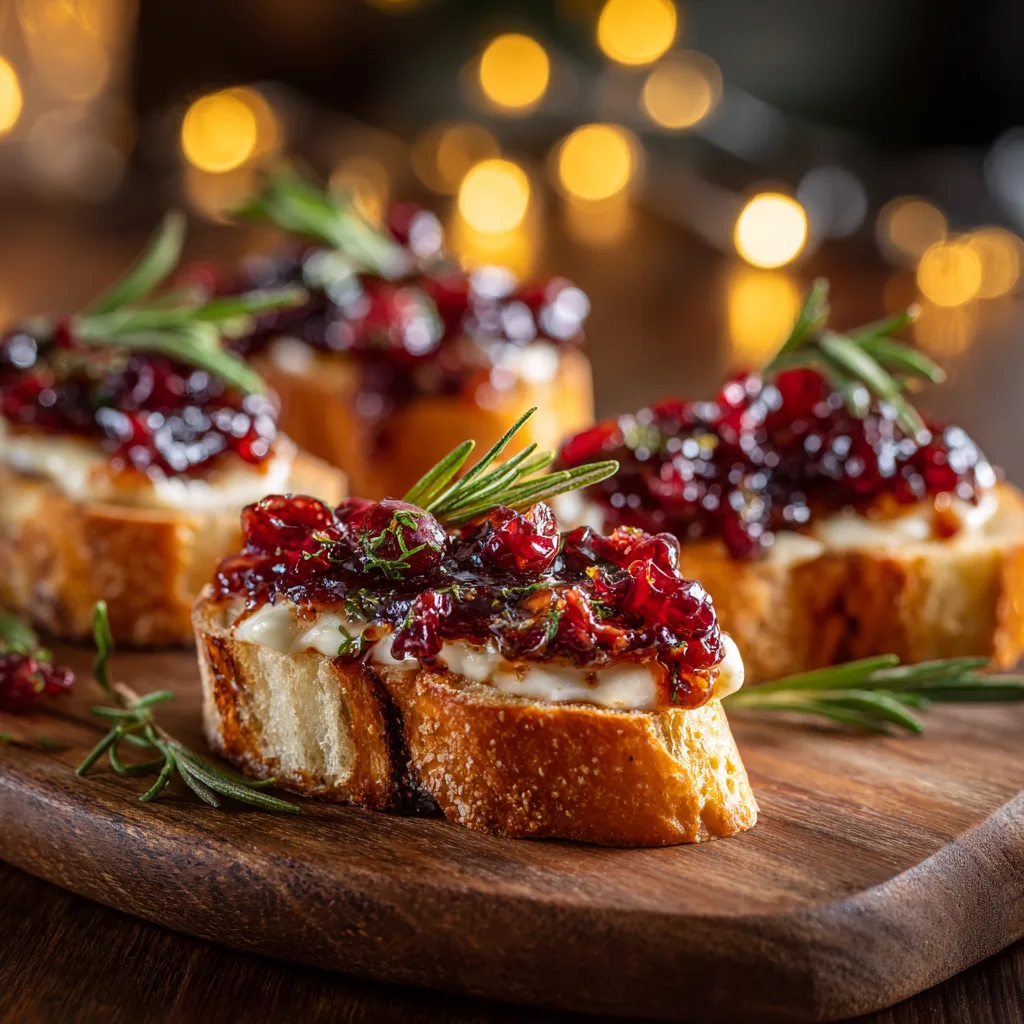 Festive Brie & Cranberry Crostini (5-Minute Appetizer)