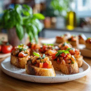 Mini Bruschetta with Tomato & Basil
