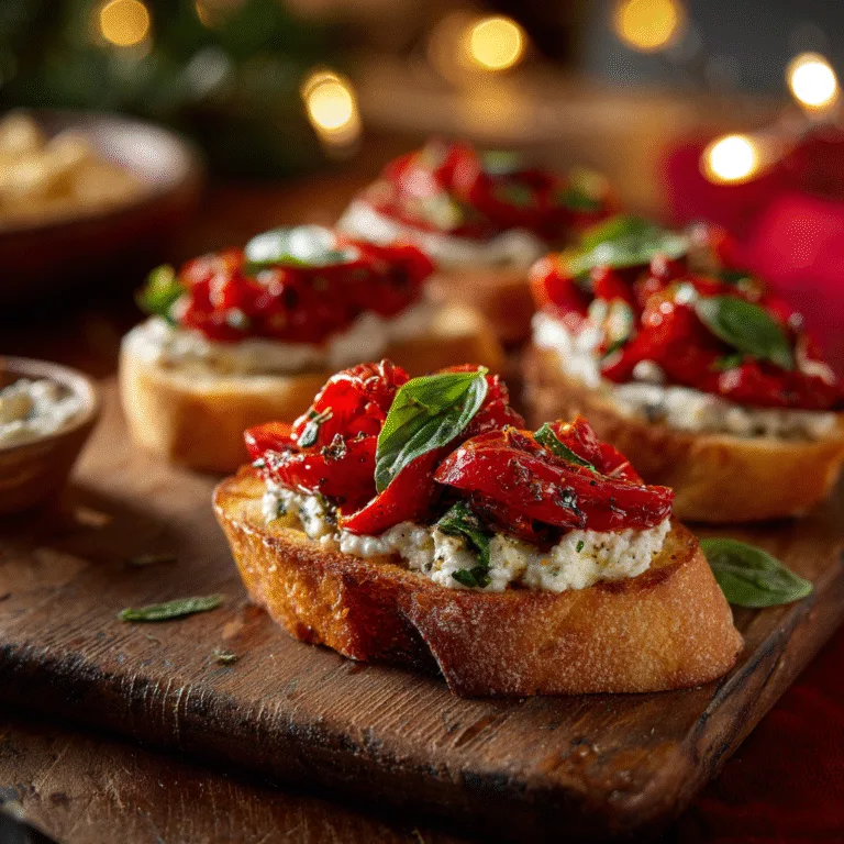 Italian Roasted Pepper Crostini