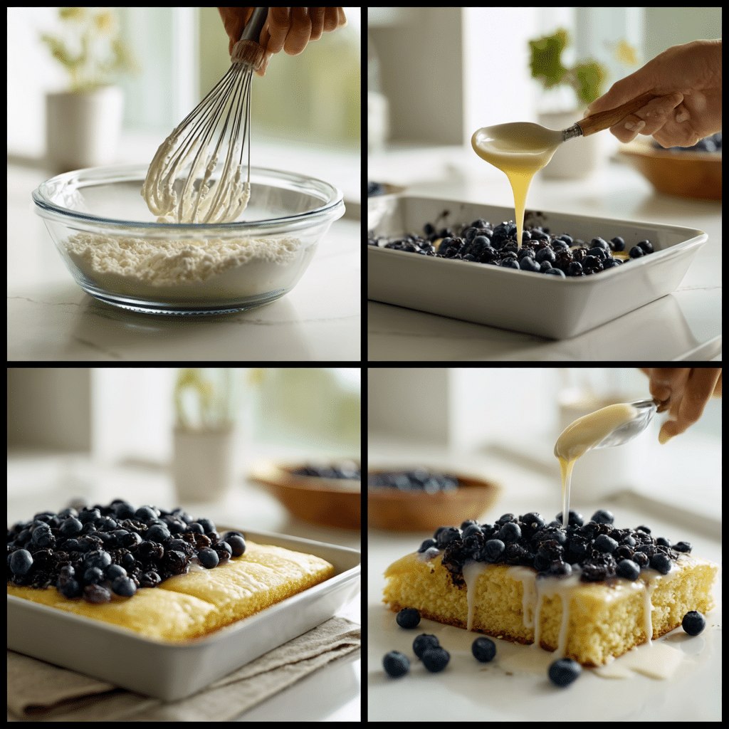 Bright & Zesty Lemon Blueberry Sheet Cake for Easy Summer Desserts 4 Step-by-step photos of Lemon Blueberry Sheet Cake preparation