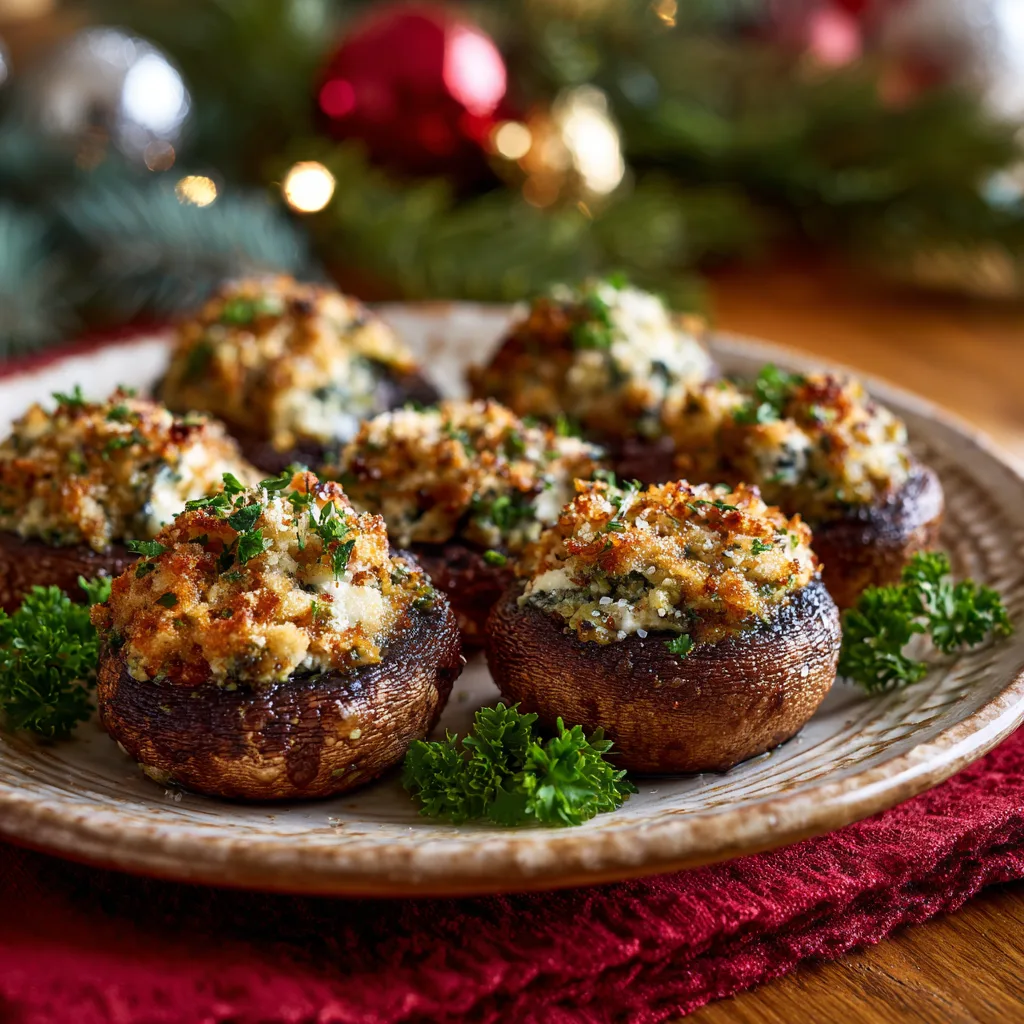 Italian Stuffed Mushrooms with Garlic & Parmesan – Tasty Christmas Appetizers for Your Party 3 Italian Stuffed Mushrooms with Garlic & Parmesan
