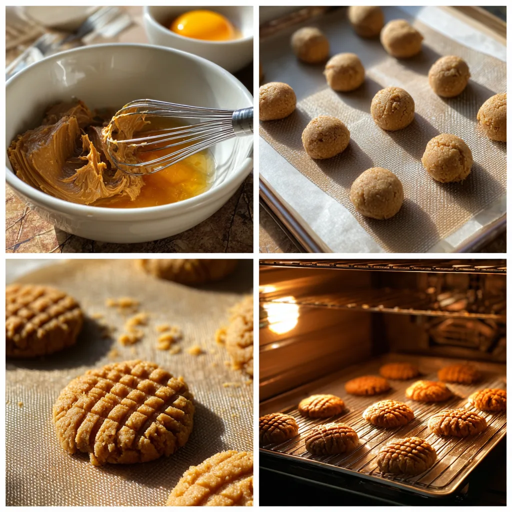 Peanut Butter Honey Cookies: Irresistible Peanut Butter Cookies with a Twist 3 Peanut Butter Honey Cookies Step-by-Step – mixing, shaping, baking