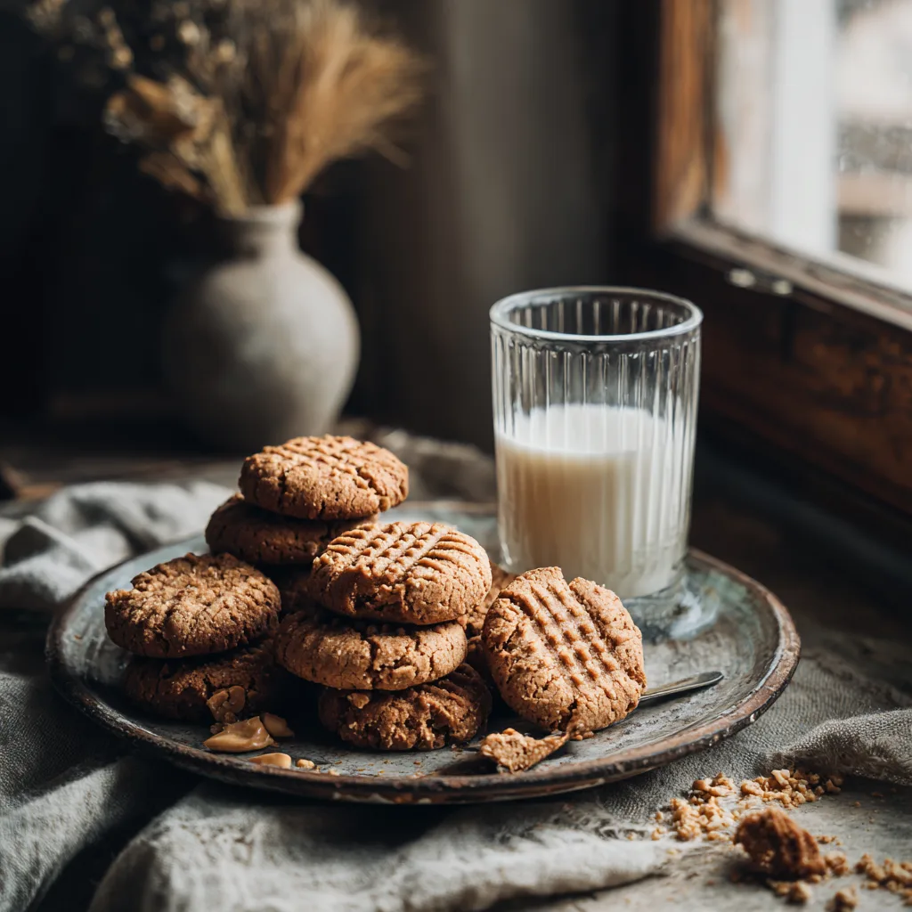 Old-Fashioned Peanut Butter Fork-Pressed Cookies: Chewy, Nostalgic, Loved by Everyone 5 Served Old-Fashioned Peanut Butter Fork-Pressed Cookies with milk