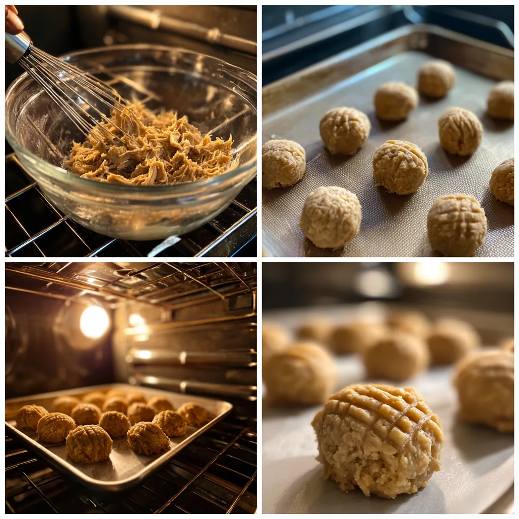 Classic Soft PB Cookies with Criss-Cross Pattern: Irresistibly Chewy Peanut Butter Cookies 3 Step-by-step making Classic Soft PB Cookies with Criss-Cross Pattern