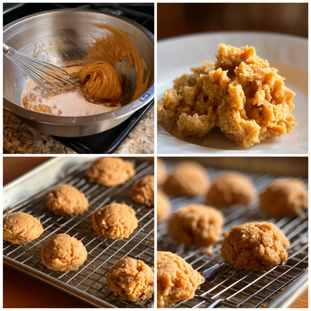 Peanut Butter Maple Soft Cookies, Irresistibly Soft & Maple-Infused Peanut Butter Cookies 3 Peanut Butter Maple Soft Cookies step by step recipe panels