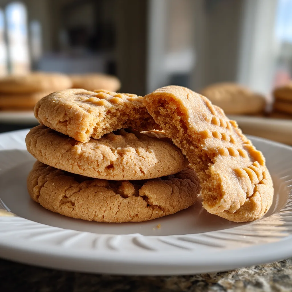 Classic Soft PB Cookies with Criss-Cross Pattern: Irresistibly Chewy Peanut Butter Cookies 5 Served Classic Soft PB Cookies with Criss-Cross Pattern