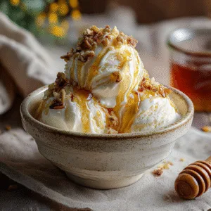 Cottage Cheese Ice Cream with Honey Swirl