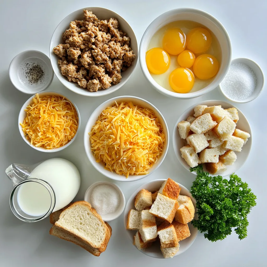 Classic Sausage & Egg Breakfast Casserole freshly baked with golden cheese and sausage