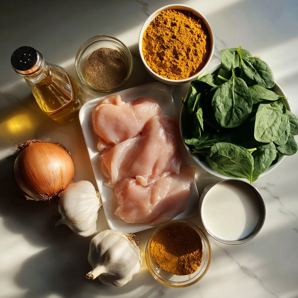 Ingredients for Pumpkin Curry Chicken Crockpot including chicken, pumpkin, and curry spices.