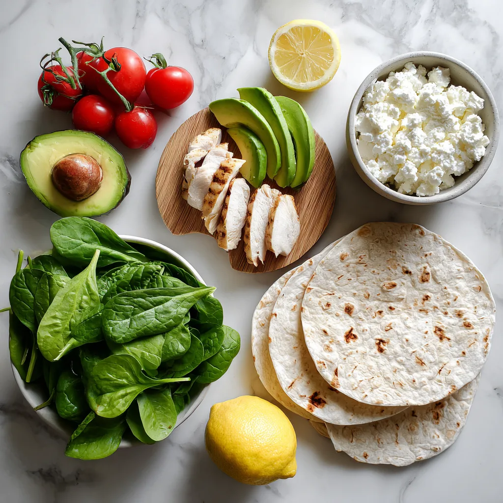 Ingredients for High-Protein Cottage Cheese Wraps