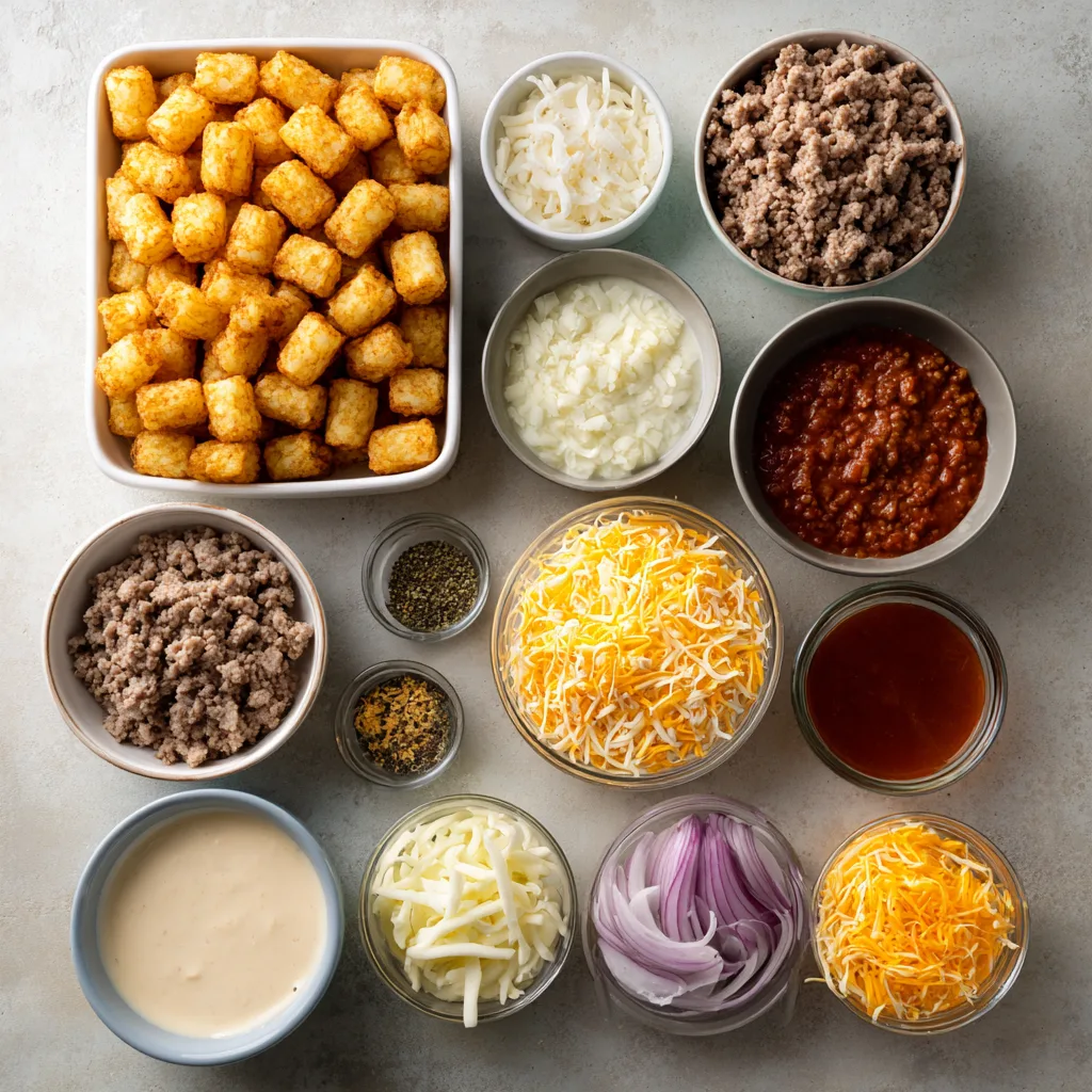 Tater Tot Casserole Ingredients for a Crowd