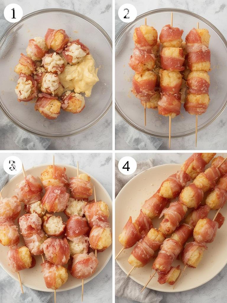 Bacon Wrapped Tater Tot Skewers 2