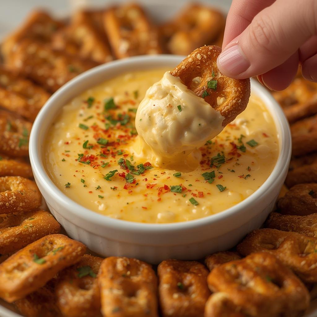Beer Cheese Dip with Pretzel Bites 3