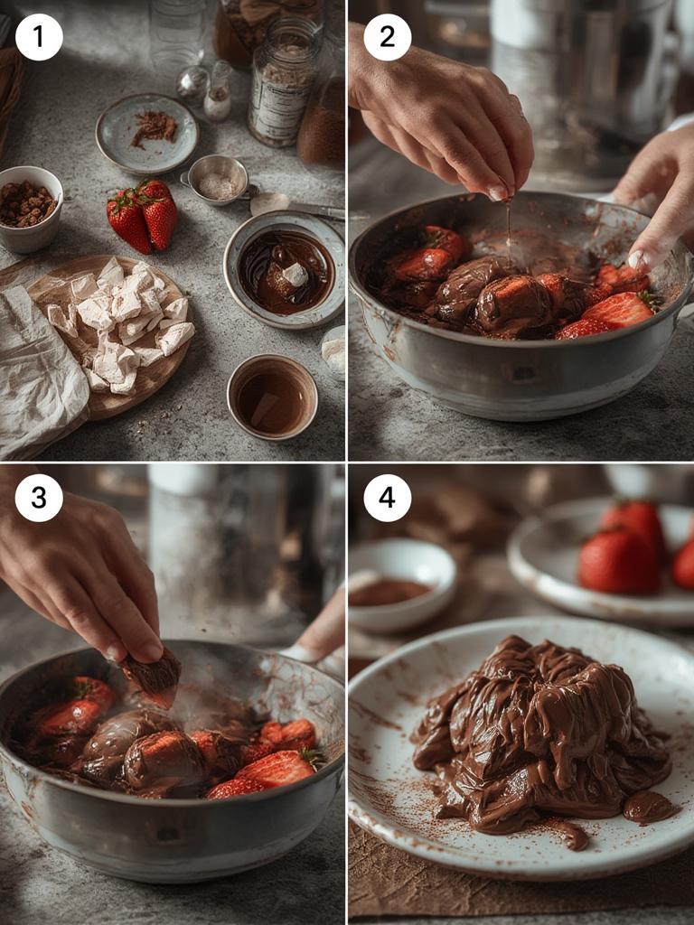 Assembling Chocolate Covered Strawberry Neapolitan layers