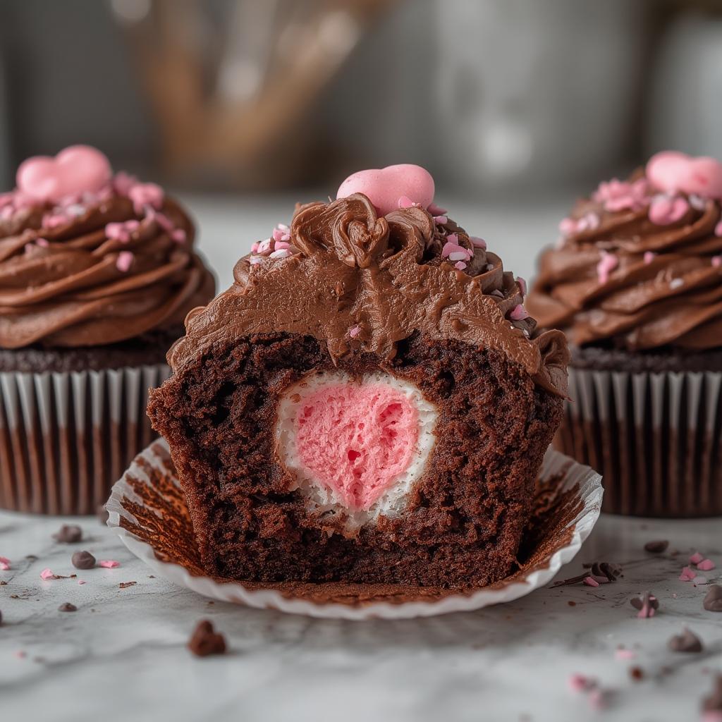 Chocolate Gender Reveal Cupcakes