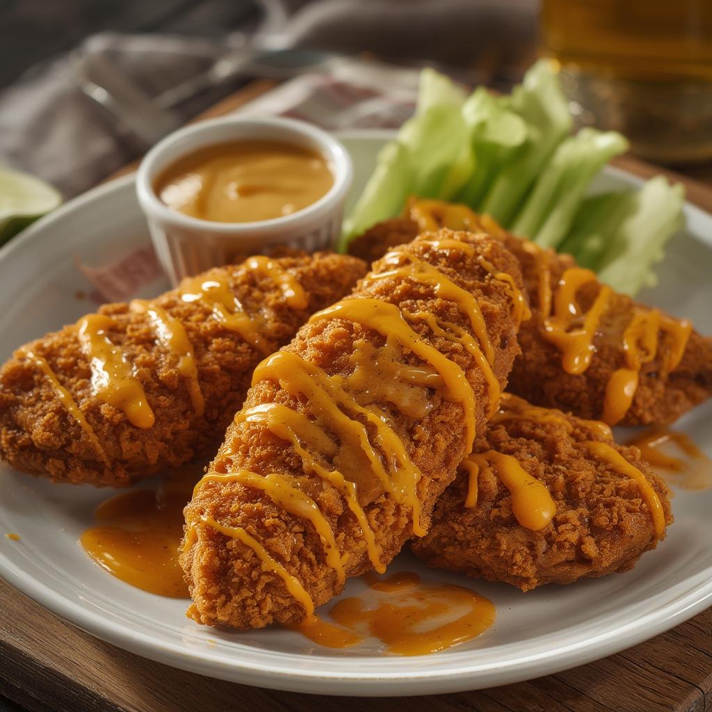 Crispy Chicken Tenders with Honey Mustard