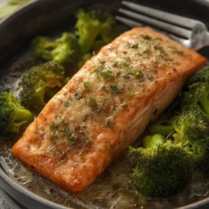 Garlic Parmesan Roasted Salmon & Broccoli
