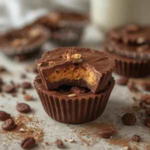 Healthy Reeses Cups with Coconut Oil Chocolate