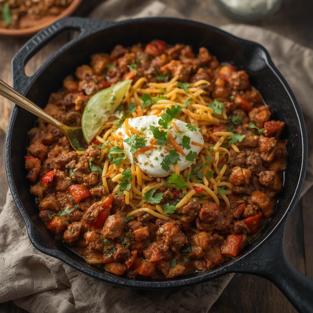 Low Carb Beef Taco Skillet