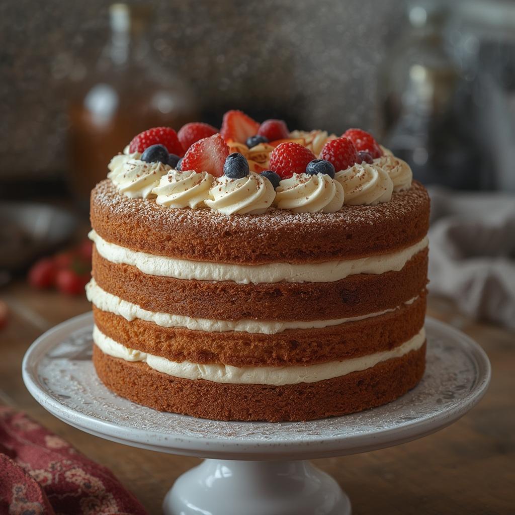 Finished Neapolitan Cake with Assorted Flavors