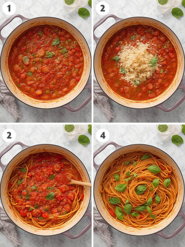 One Pot Tomato Basil Pasta 2