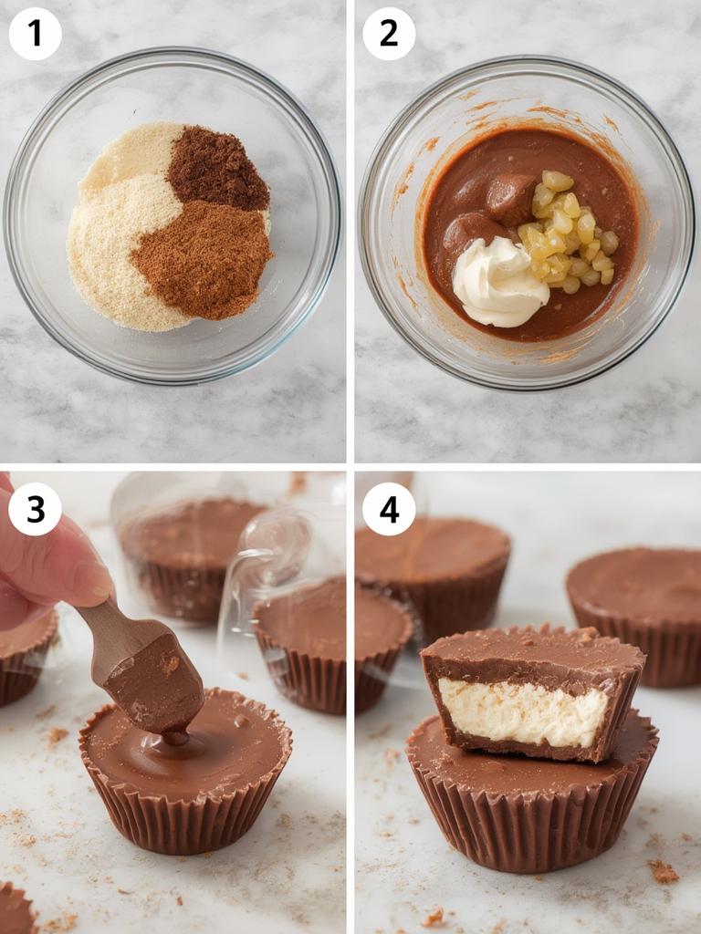 Step-by-step process for making Protein Reeses Cups