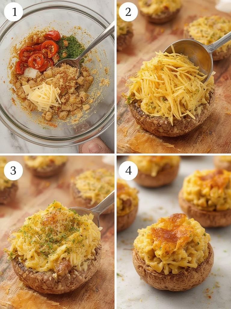 Sausage Cheddar Stuffed Mushrooms 2